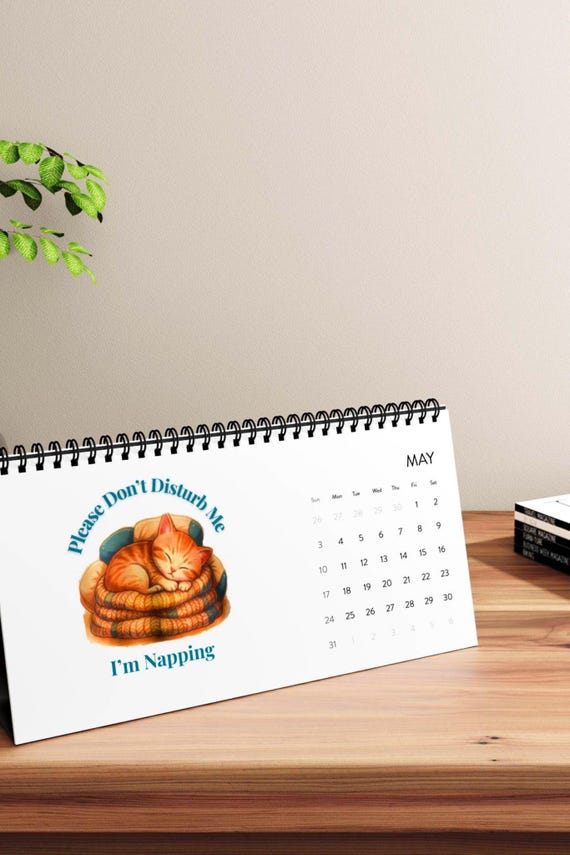 Desktop Calendar 2026  Orange Cat Desk Calendar