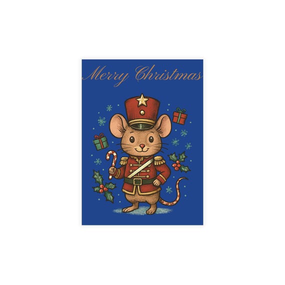 Nutcracker Mouse Merry Christmas Postcard Bundle | Postcards with Envelopes