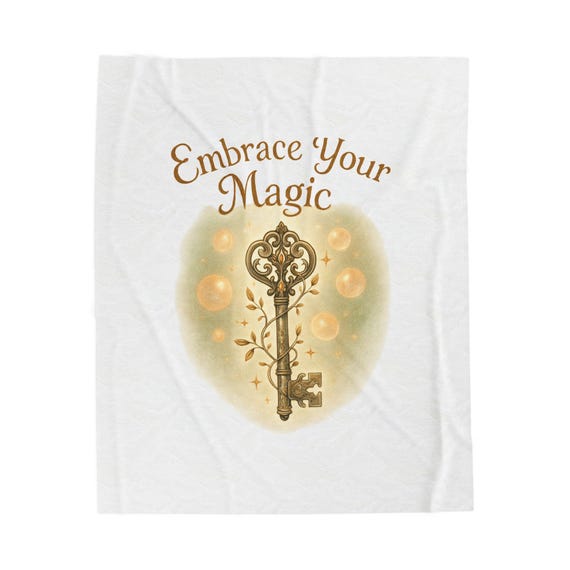 Mystical Key Velveteen Plush Blanket | Inspirational Cozy Throw