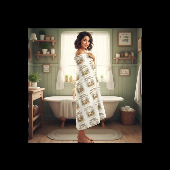 Coastal Farmhouse Welcome Warm Hearts Beach Towel