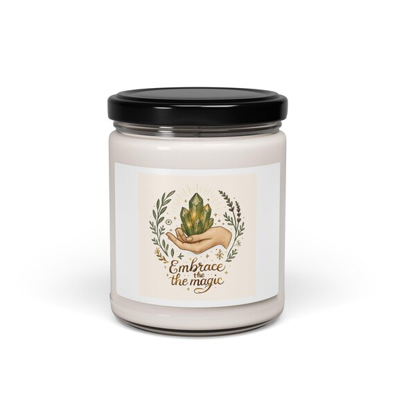 Embrace the Magic Candle | Soy Candle, Crystal Illustration