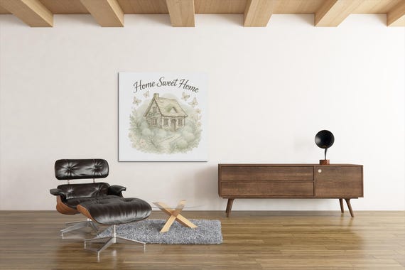 Home Sweet Home Cottage Mat Canvas
