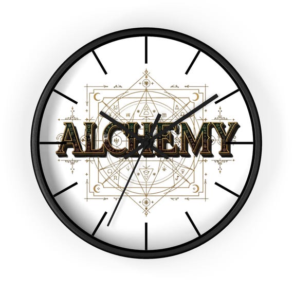 Alchemy Geometric Sigil Wall Clock | Occult Mystical Home Decor