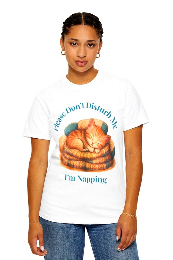 Sleeping Orange Cat T-shirt | Cozy Nap Illustration