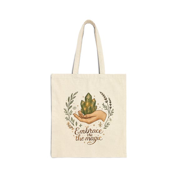 Crystal Illustration Tote Bag | Magic Cotton Canvas