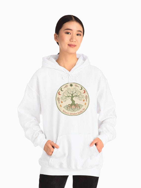 Tree of Life Vintage Botanical Circle Hoodie | Nature Graphic
