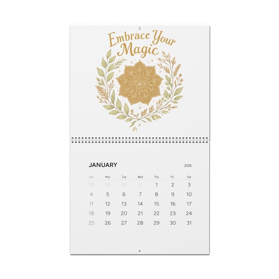 2026 Minimal Wall Calendar Monthly Spiral-Bound Planner