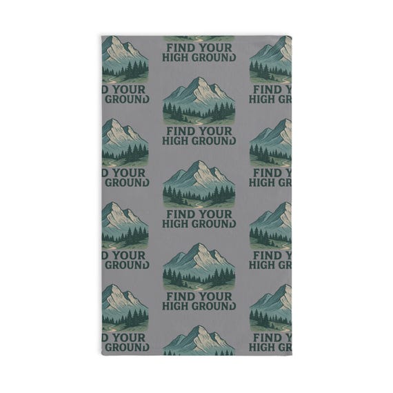 Find Your High Ground Hand Towel | Mountain Landscape Pattern