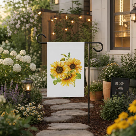 Sunflower Bouquet Garden Flag | House Banner, Floral Yard Decor