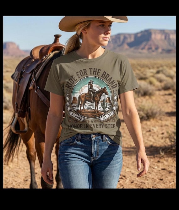Cowboy Graphic Tee, Ride for the Brand Cotton Vintage-Feel Shirt