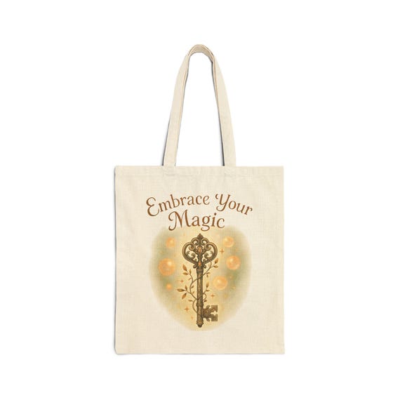 Vintage Key Cotton Canvas Tote | Embrace Your Magic