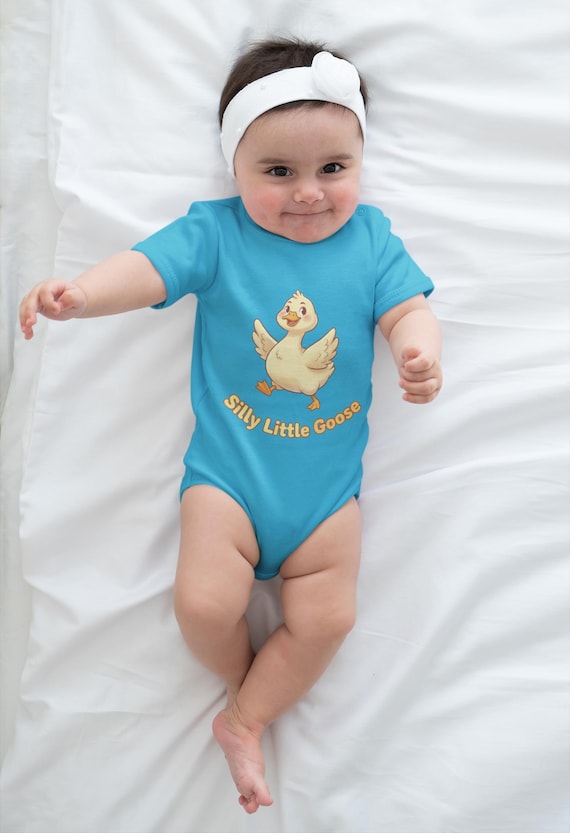 Silly Little Goose baby bodysuit | Cute Duck Illustration