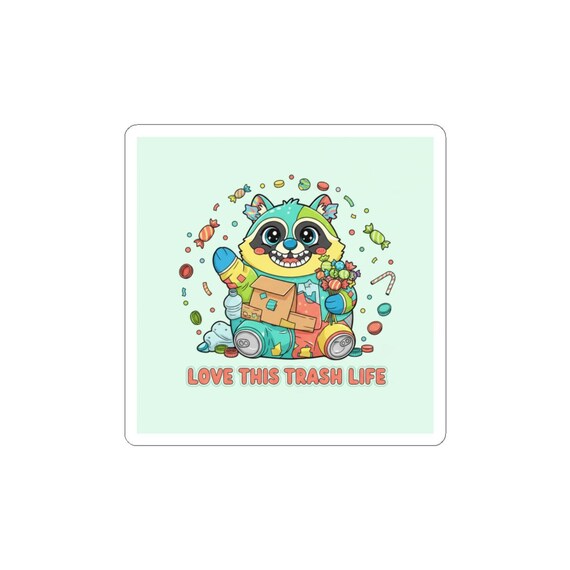 Love This Trash Life Raccoon Sticker | Trash Panda Christmas