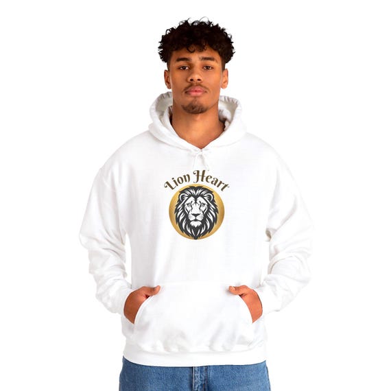 Lion Heart lion emblem Hoodie | Courage crest sweatshirt