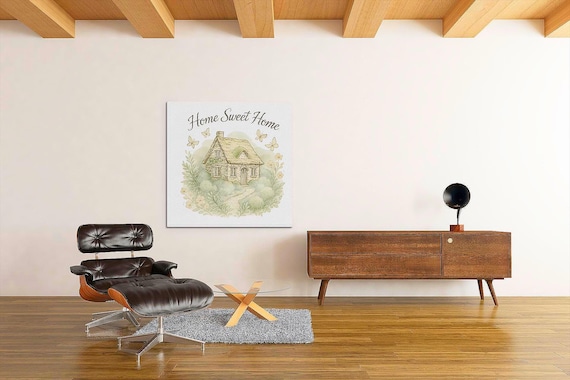 Home Sweet Home Cottage Mat Canvas