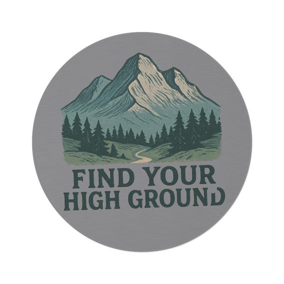 Find Your High Ground Round Rug | Mountain Landscape, Hiking Theme