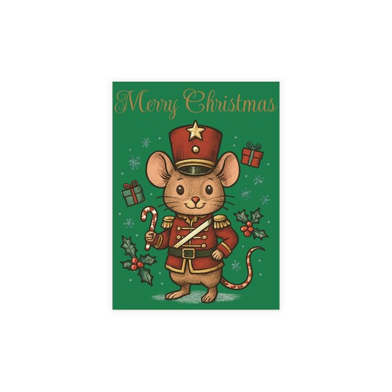 Merry Christmas Postcard Bundles (envelopes included) Toy Soldier Mouse