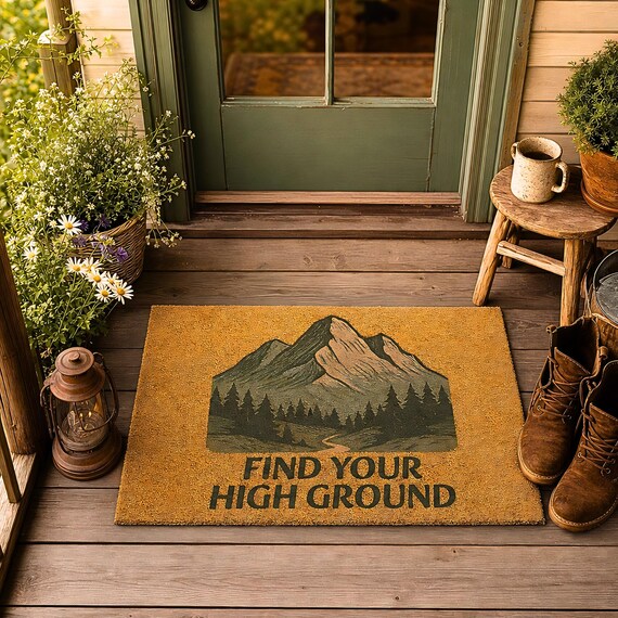 Find Your High Ground Mountain Trail Doormat | Outdoor Entrance Mat