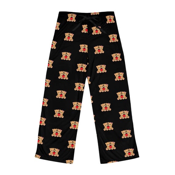 Teddy Bear Pattern Pajama Pants | All-Over Print Lounge Pants