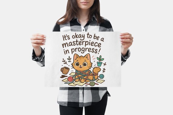 Matte Canvas, Stretched, 1.25-Cat Masterpiece in Progress