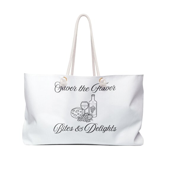 Foodie Travel Tote Bag, Gourmet Weekend Getaway Carryall