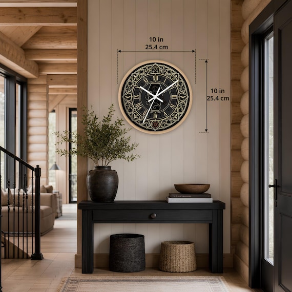 Mid Century Gothic Wall Clock | Vintage MCM Small Clock