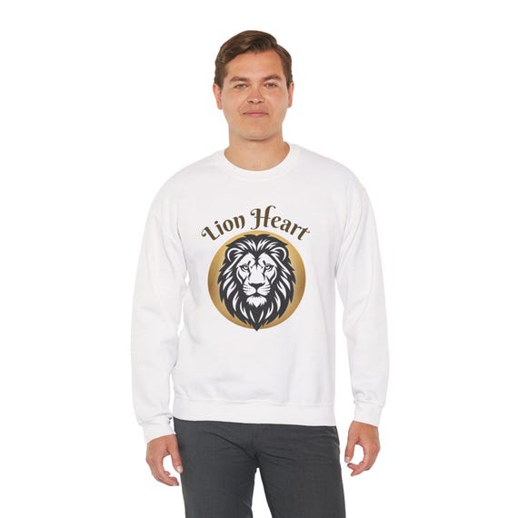 Lion Heart crest Crewneck | lion sweatshirt, boundary setting apparel