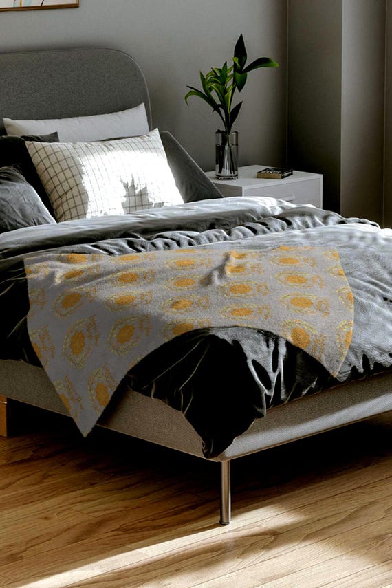 Golden Mandala and Sage Wreath Velveteen Blanket | Microfiber Throw