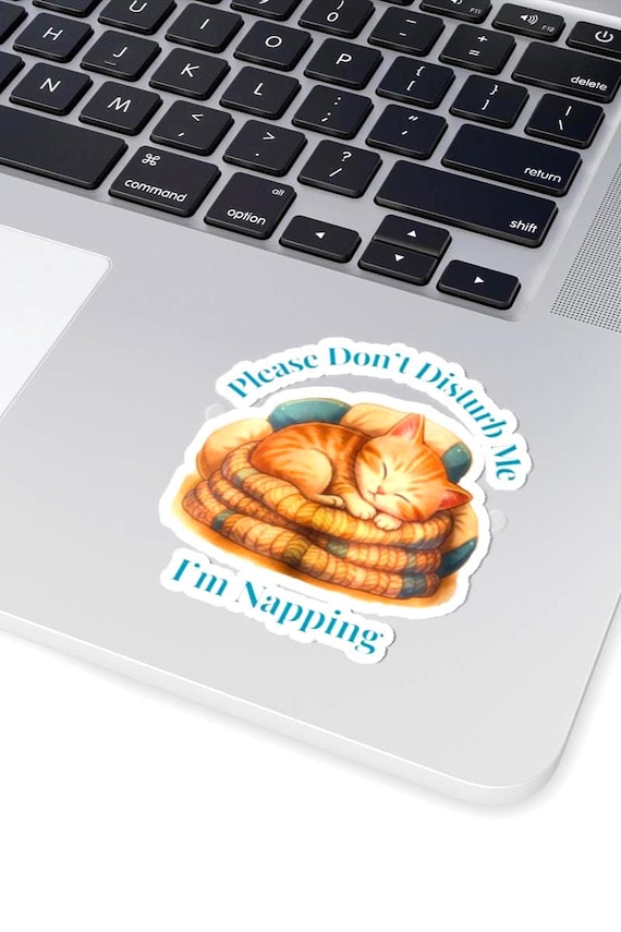 Sleeping Orange Cat I'm Napping Kiss-Cut Sticker