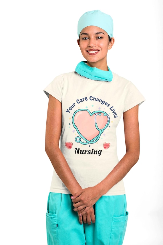 Nursing Crewneck| Short Sleeve Graphic Tee Shirt -Your Care Saves Lives