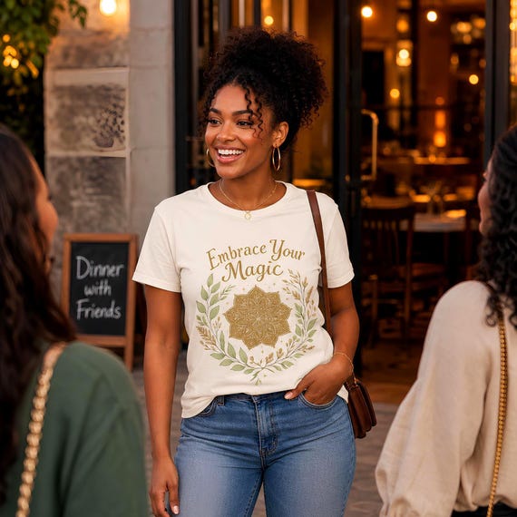 Floral Mandala Tee | Embrace Your Magic with Positive Vibes
