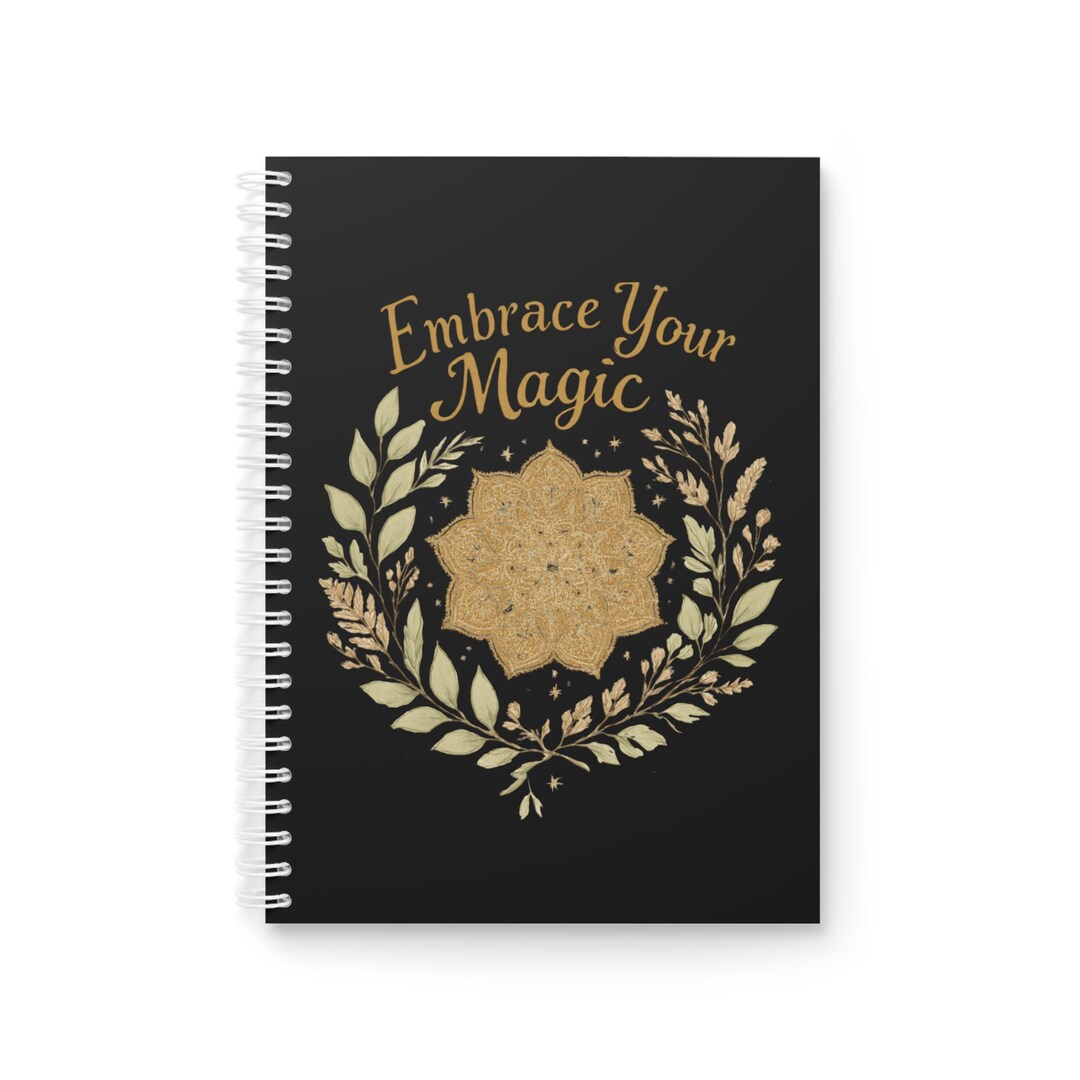 Notebook Embrace Notebook - Embrace Your Magic Gold Floral Spiral Journal - Etsy