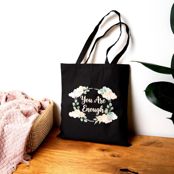 One Day at a Time Tote | Mental Health Check-In, Supportive Quote Canvas