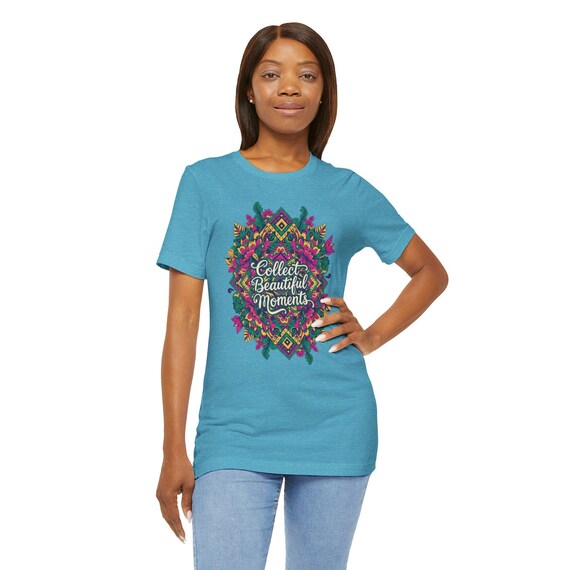 Floral Mandala T-Shirt: Collect Moments, Lightweight Cotton