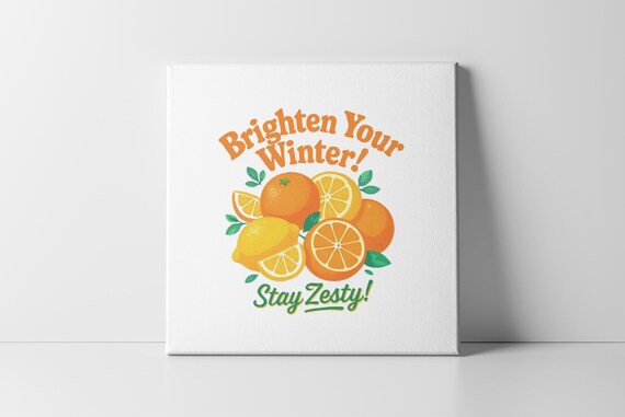 Citrus Winter Print Canvas Wall Art | Matte Stretched 1.25
