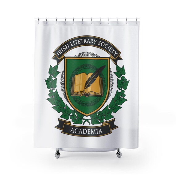 Irish Literary Society Shield Shower Curtain | Academia Crest