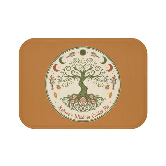 Tree of Life Mandala Bath Mat | Nature's Wisdom Bathroom Rug