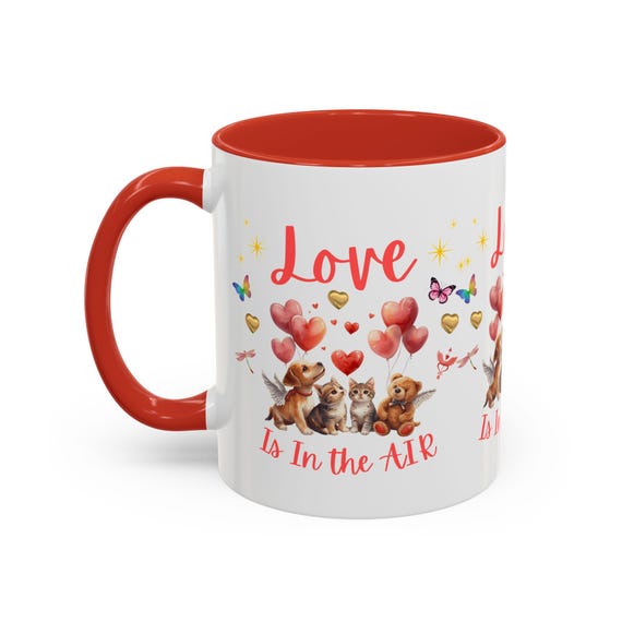 Love Is In the Air Puppies Mug | 11oz or 15oz Accent Coffee Mug