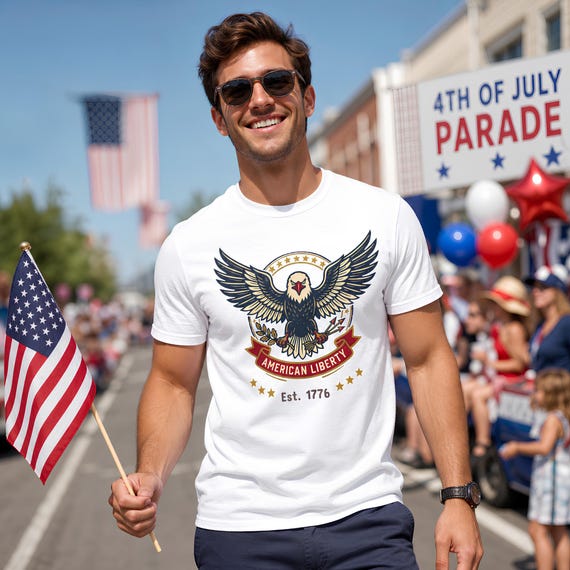 AmericaTraditional Eagle T-shirt - Est. 1776 - Bald Eagle Graphic Tee