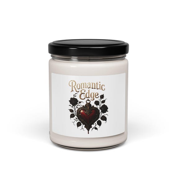 Gothic Heart Rose Illustration Candle | 9oz Soy Candle