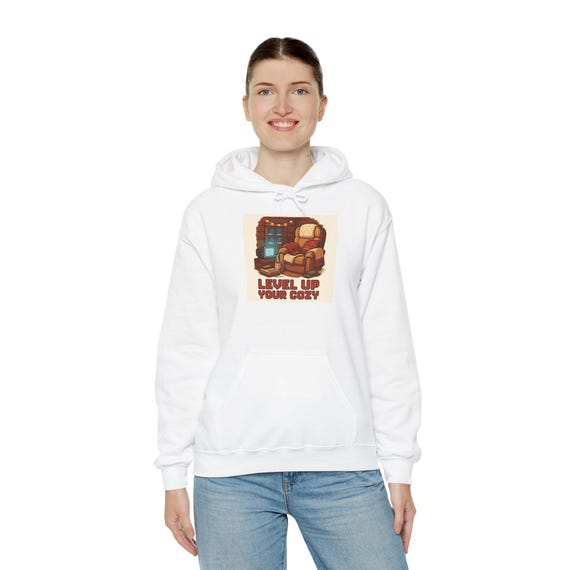 Level Up Gamer Chair Hoodie | Cozy Gaming Room Illustration