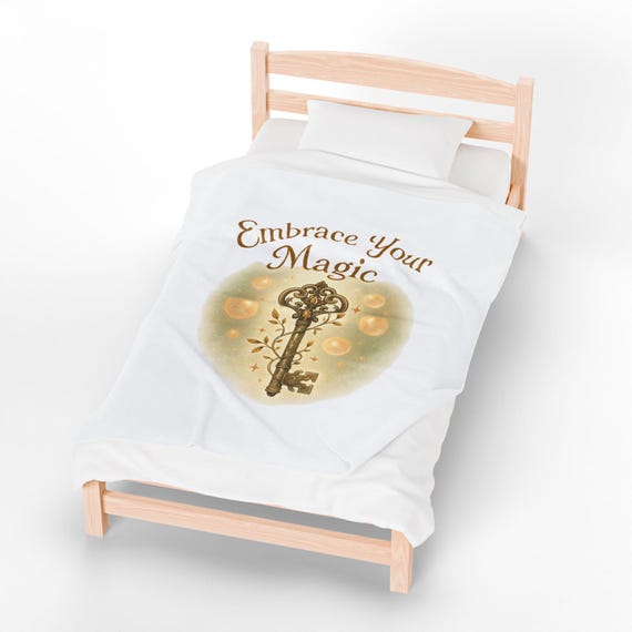 Mystical Key Velveteen Plush Blanket | Inspirational Cozy Throw