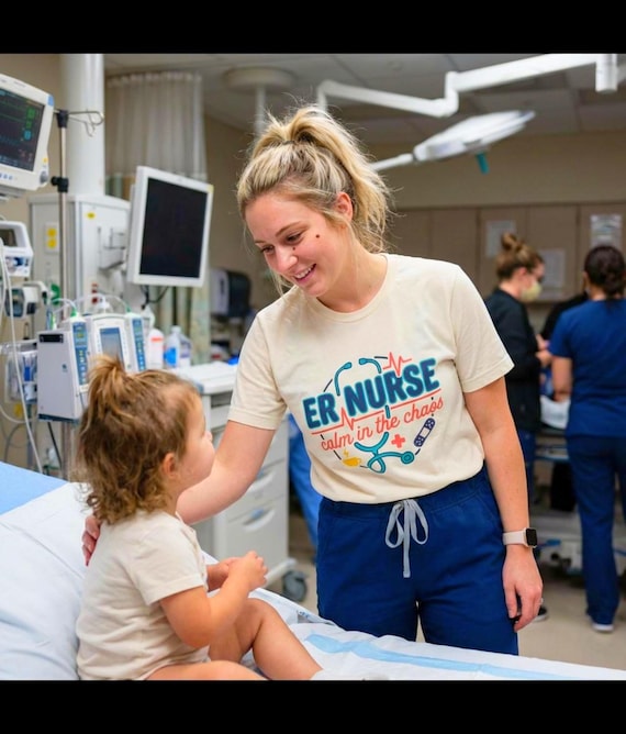 ER Nurse Calm in the Chaos Tee | Stethoscope Minimalist RN Shirt