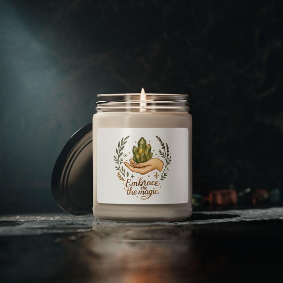 Embrace the Magic Candle | Soy Candle, Crystal Illustration