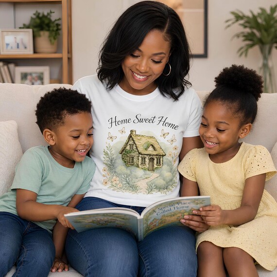 Home Sweet Home cottage floral illustration T-Shirt