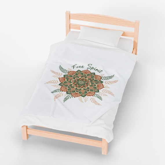 Mandala Sunburst Boho Paisley Blanket | Velveteen Plush Tapestry