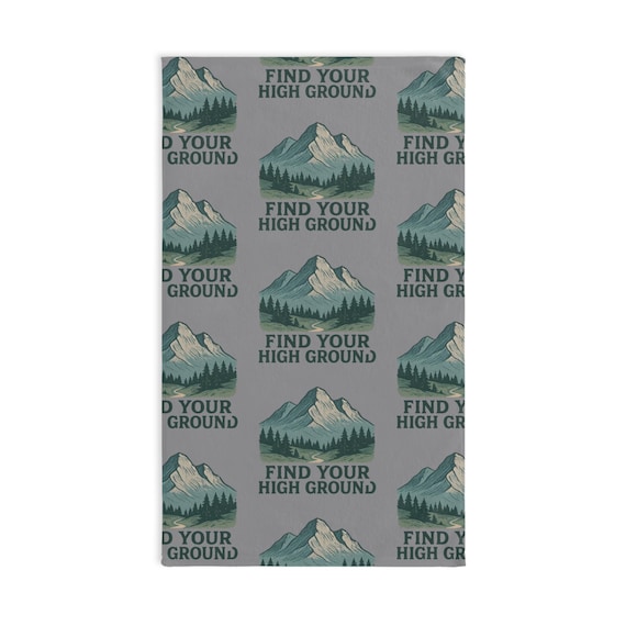 Find Your High Ground Hand Towel | Mountain Landscape Pattern