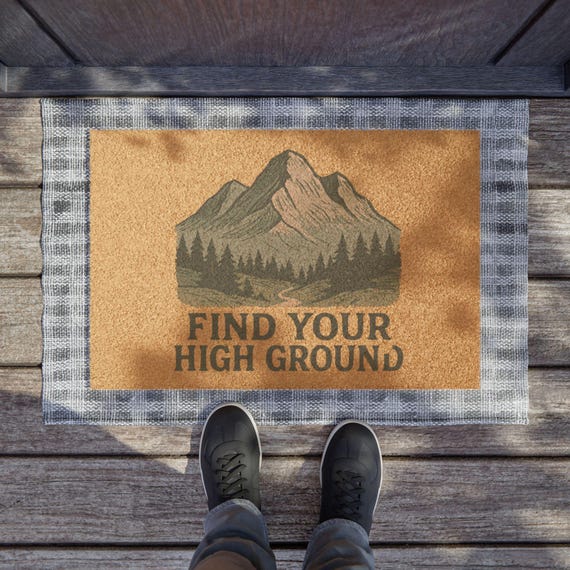 Find Your High Ground Doormat | Mountain Trail Entrance Mat