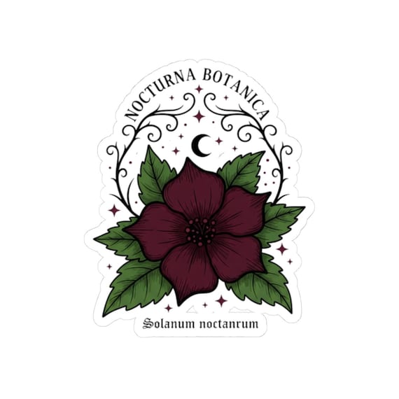 Nocturna Botanica Dark Botanical Sticker | gothic floral, witchy garden