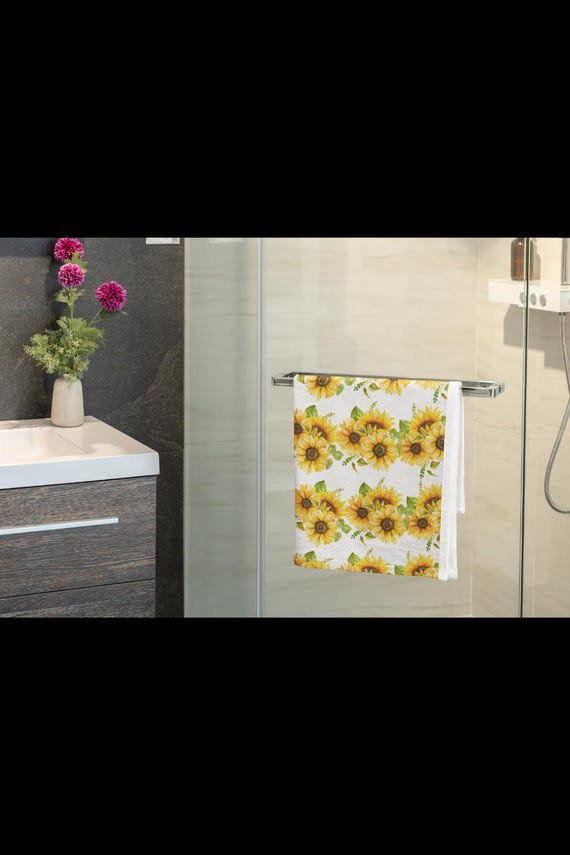 Sunflower Bouquet Yellow Floral Beach Towel | Summer Home Decor